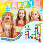 110pcs Marble Maze Kit STEM Learning Toy for Kids, 60 Marbles, Building Blocks, Ages 3-8