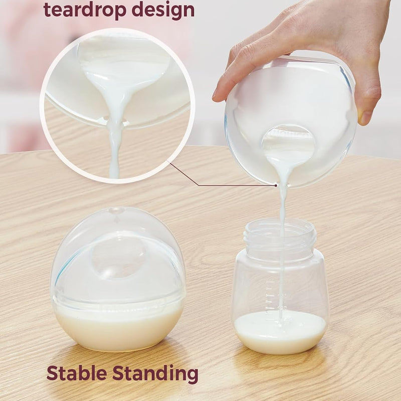 Momcozy Breast Milk Collector, Large Capacity for High Milk Supply 3oz 2pcs | Milk Collectors for Breastfeeding, Reusable Soft Silicone Breast Shells ,Passive Milk Collection, Reusable Silicone Shell