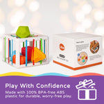 LiKee Montessori shape sorter toys for 1 year old, 6pcs multi sensory shapes, 12+ months developmental learning