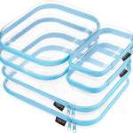 YQBRAO Clear Hard Shell Zipper Cases, 6 Multi-Size Organizers, White | Rigid clear shells in three practical sizes organize toiletries, cosmetics, cables, stationery and household essentials
