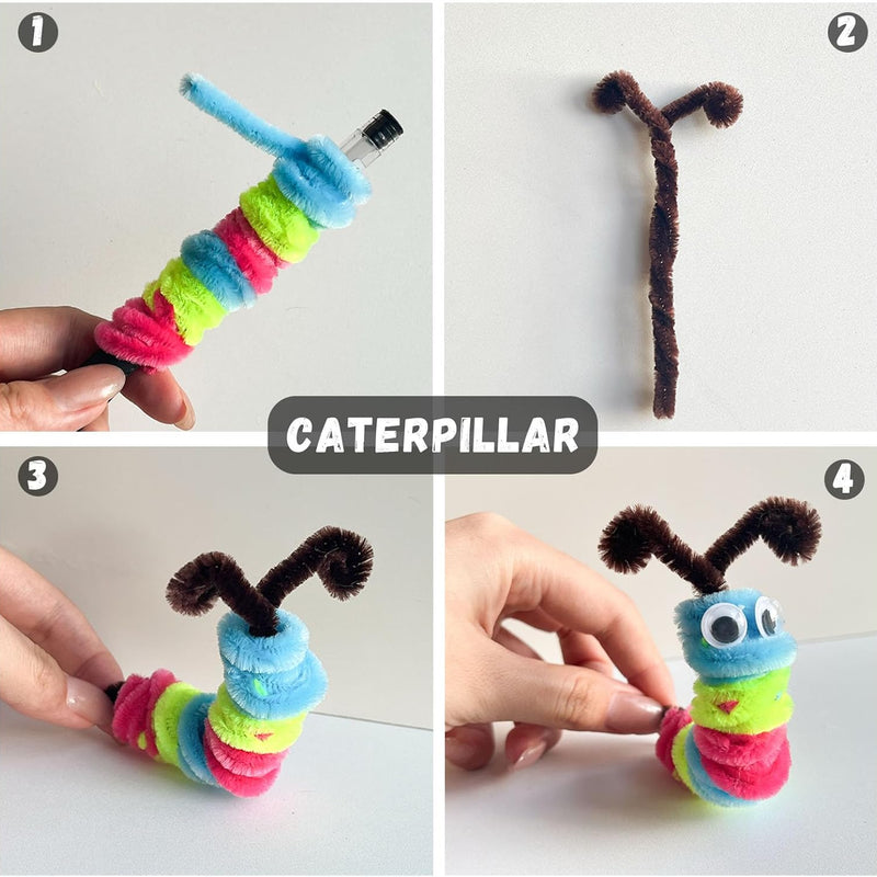 Pipe Cleaners Craft Bulk - 200pcs Arts Crafts, Chenille Stems Art Supplies for Projects, DIY Room Decor, Christmas Decorations