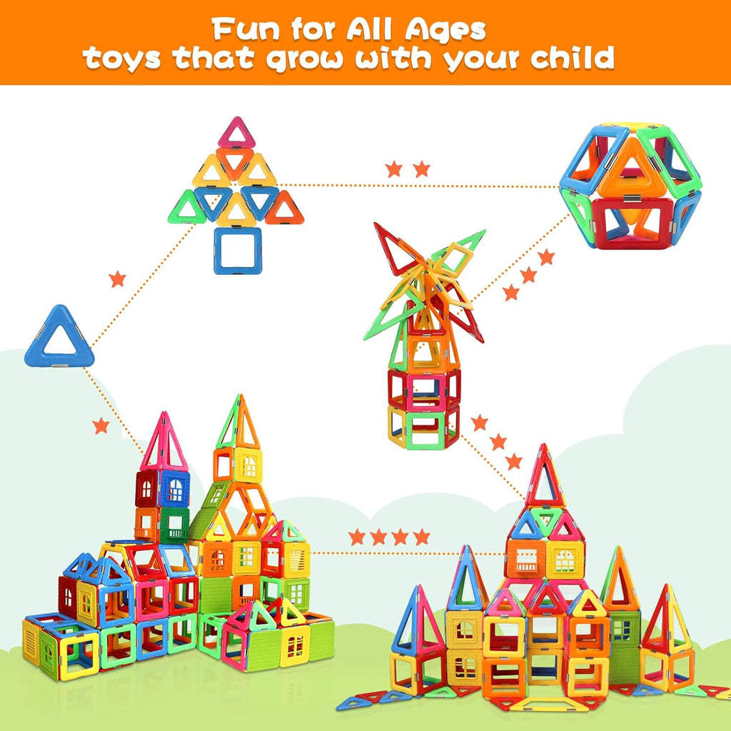 Magnetic STEM Building Tiles – Creative Learning Construction Set for Kids 3+ - ToyTonix