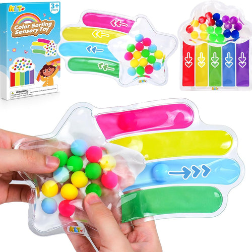 2 PCS Color Sorting Sensory Toys for Toddlers: Quiet Calming Travel Roadtrip Toys for Kids - Color Matching Game for Preschool Learning Activities - Classroom Prizes Toddlers Travel Essentials