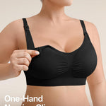 Angelhood Women Nursing Bras for Breastfeeding 5 Pack, Maternity Sleep Bra | Seamless Pregnancy Full Bust Bralettes with Extenders, Wireless V Neck Bralette, Ultra Comfort Postpartum Essentials Bra Pack