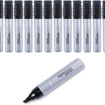Amazon Basics Large Chisel Tip Permanent Markers, Quick Drying, Fade Resistant, Black, 12-Pack