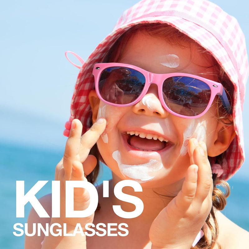 RIVBOS Kids Sunglasses Polarized UV400 TPE with Strap for Boys Girls RBK004 | Flexible rubber frame with UV protection and secure strap for boys, girls, beach, travel and play