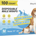 Wowflash 100 Count Dog Belly Bands for Male Dogs, Male Dog Diapers Disposable, Leakproof Dog Wraps with Wetness Indicator, Breathable Quick-Dry, Secure Fit for Doggy Puppy Training, X-Small