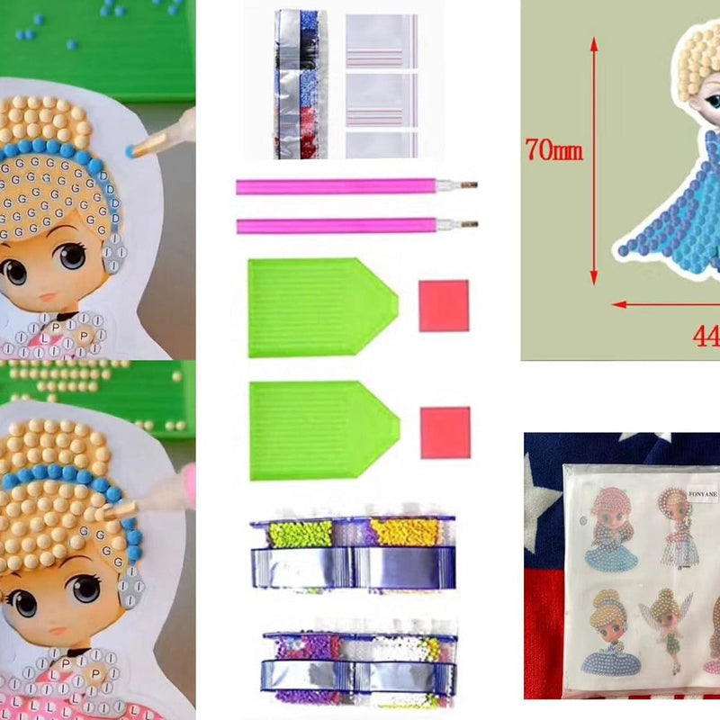 Diamond Art Kits for Kids & Girls & Boys, Arts & Crafts for Kids Ages 4-8,Craft Kits for Ages 8-12, Mosaics Bead Art,Painting Kits,Princess Gem Art Kits for Grils Boy Birthday Party Gift Toy