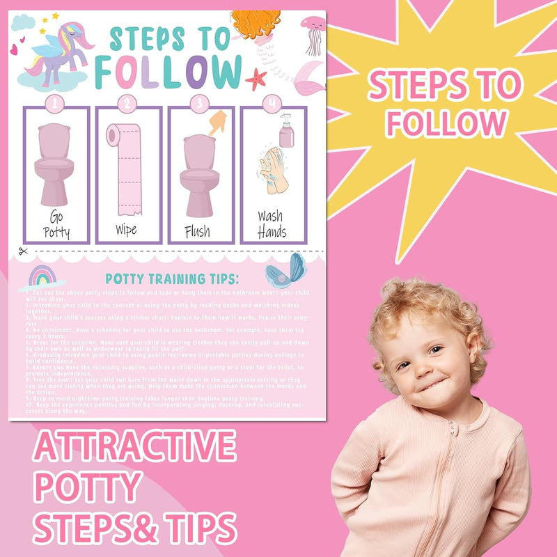 Potty Training Chart for Toddler 5 Fun Styles 17 PCS Potty Chart for Girls with 315 Stickers for Kids Potty Training Reward