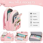 DIGOBAY Backpack for Girls, 3PCS Girls Backpack for School with Lunch Bag Pencil Case, Cute Kids Teens Bookbag for Kindergarten Elementary Preschool Middle School (Pink)