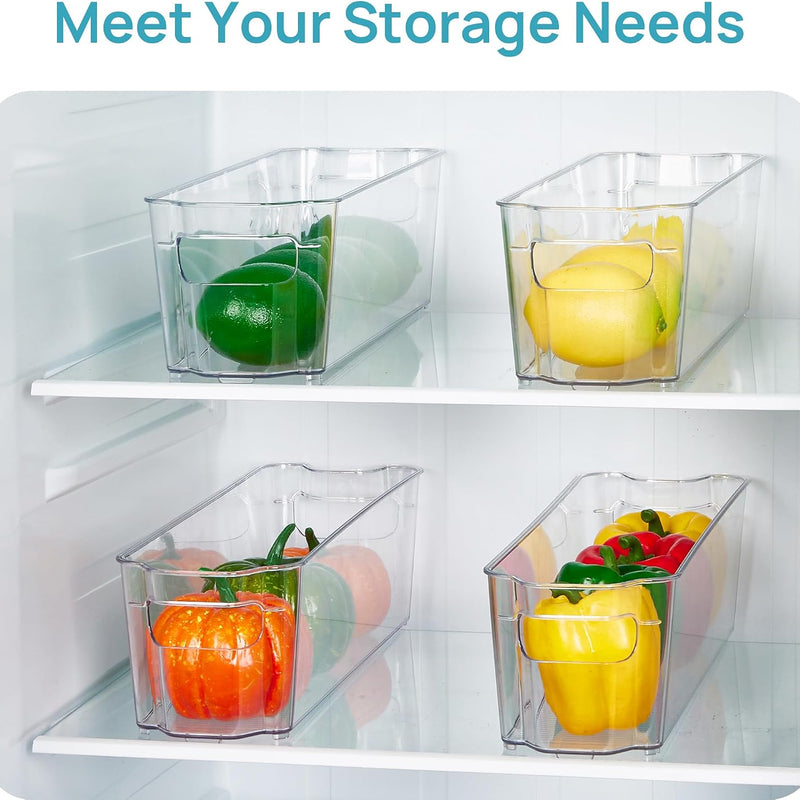 Vtopmart 4Pcs Clear Breastmilk Storage Bags Container in Freezer Fridge | BPA-free Plastic Storage Bins, For Breast Milk Baby Pouches Formula Bottles and Yogurts, In Freezer Fridge and Pantry