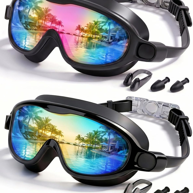 Kids Swimming Goggles 2 Pack, Anti Fog&UV Swim Goggles for Boys Girls, No Leak Pool Beach Essentials for kid 3-14