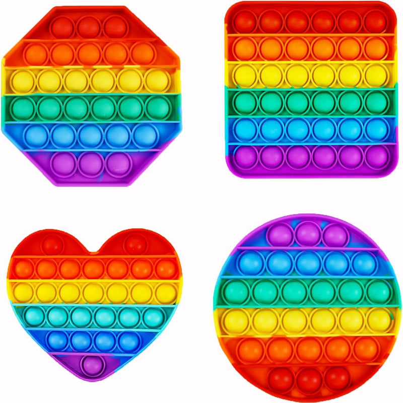 Random 4 Pcs Fidget Toys,Pop Fidget Sensory Toys Set,Stress Relief Gifts for Kids & Adults,Pop Bulk & Party Favors Toddler Toys for Easter Gifts,Party Supplies,Classroom Prizes