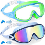 Keary 2 Pack Kids Swim Goggles for 3-15 UV Protection Anti-Fog Pool Water Swimming Goggles for Boys Girls Youth Toddler