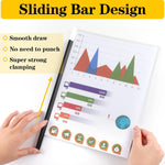 Report Covers with Sliding Bar, Clear Report Covers for A4 and Letter Size Paper, Resume Covers Presentation Folders File Document Binder for School Business, 70 Sheet Capacity