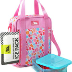 Arctic Zone Kids Lunch Box Combo with Gel Ice Pack and Sandwich Container, 2 Compartment Insulated Bucket for Travel Lunch, Unicorn Princess