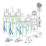 Dr. Brown's Anti-Colic Options+ Narrow Bottle Gift Set with Sippy Straw Bottle, HappyPaci Silicone Pacifiers, Storage/Travel Caps, and Bottle Brush, Pink