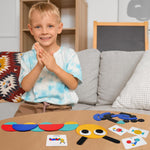 LiKee Open Ended Wooden Shape Puzzles for Toddlers 3+, 36 Blocks & 60 Cards