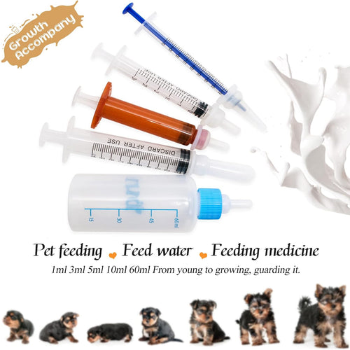 Puppy Kitten Bottle for Nursing, Newborn Baby Dog Cat Rabbit Feeding Feeder