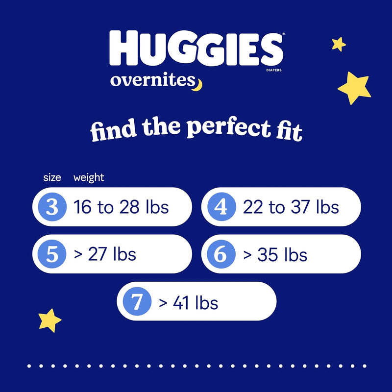 Huggies Overnites Diapers Size 7, 68 Count (2 Packs of 34)