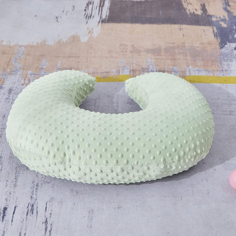 Nursing Pillow and Body Positioner with Premium Slipcover | for Breastfeeding for Baby Boys and Girls, Feeding Pillow with Breathable Comfortable Pillowcase (Green)