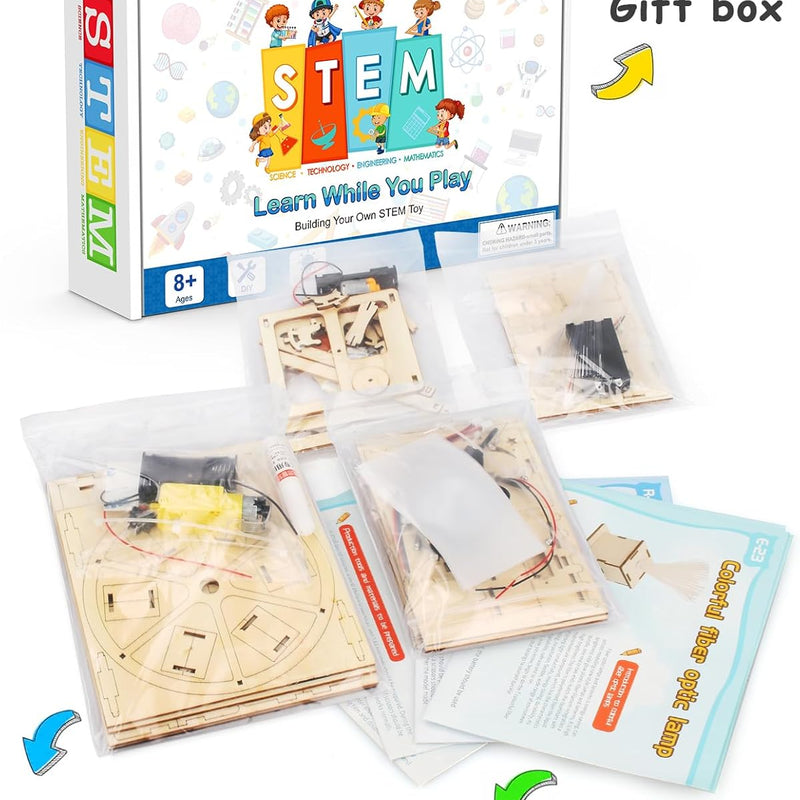 Poraxy 4 in 1 STEM Kit for Kids Age 8-13 - Build and Engineer 4 Awesome Models with High-Quality Materials