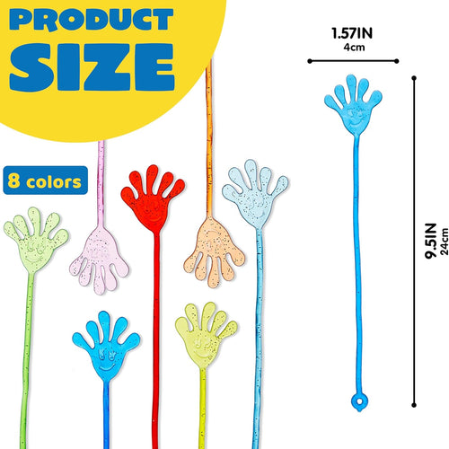 JOYIN 48Pcs Glitter Sticky Hands Party Favors for Kids, Holiday Traditions, Classroom Treasure Box Carnival Prizes Bulk Pinata Stuff Mini Toys