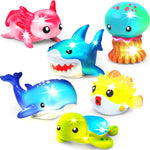 Tub Works Under the Sea Light Up Bath Toys 6 Pack Water-Activated Color Changing