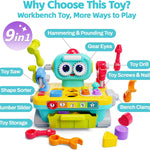 iPlay, iLearn Toddler Musical Workbench Toy, 1 Year Boy Gift, Baby Tool Set | Infant Shape Sorter Activity, Kid Pounding Game, Toddler Learning Toy, 1st Birthday Gift 12 18 24 Month Girl Age One 1 2 3 Yr