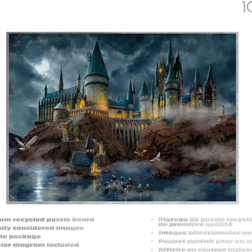 Ceaco – Thomas Kinkade Harry Potter Hogwart's Castle - 1000 Piece Silver Select Jigsaw Puzzle - Colorful Puzzles for Adults - Precision-Cut Pieces, Beautiful Artwork,