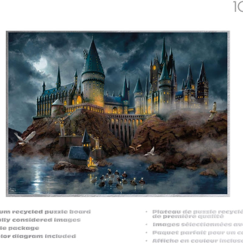 Ceaco – Thomas Kinkade Harry Potter Hogwart's Castle - 1000 Piece Silver Select Jigsaw Puzzle - Colorful Puzzles for Adults - Precision-Cut Pieces, Beautiful Artwork,