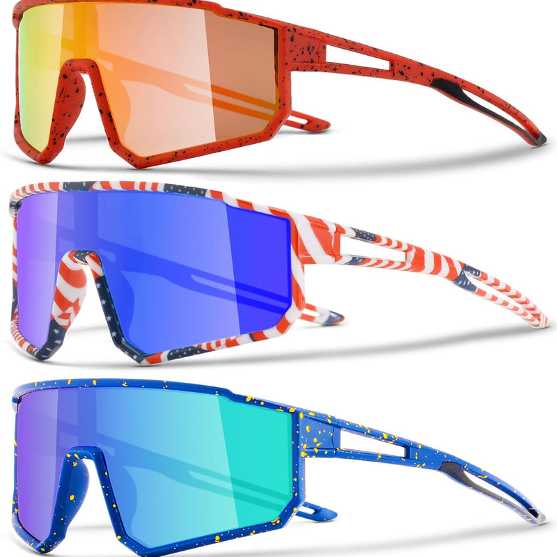 3PACK Kids Sunglasses for Boys and Girls, UV400 Protection, Baseball and Cycling Goggles