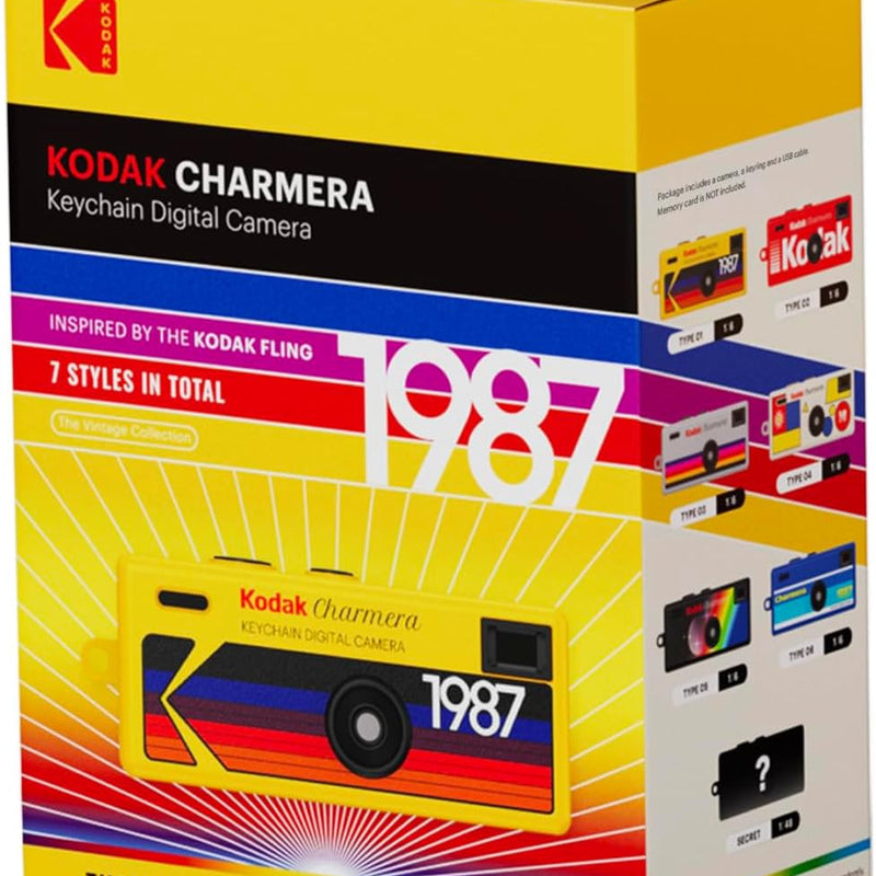 KODAK CHARMERA Keychain Digital Camera Blind Box Single Box (1PC),Mini Camera,Digicam,Video Recording,Bag Charm,1.6 Megapixels,Micro SD Card Slot,for Beginners Teens and Adults