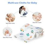 Maliton Muslin Baby Burp Cloths 6 Pack Large 20''x10'' 100% Cotton Burp Rags Absorbent and Soft 6 Layers Muslin Cloth Baby Essentials for Newborn(Zoo Pattern, Pack of 6)