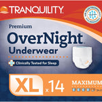 Tranquility Overnight Absorbent Underwear, XL, Maximum, 66 in, 14 ct | All-Night Sleep, Breathable Comfort, Adult Diapers