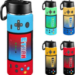 Personalized Game Water Bottle for Boys, 18oz | Customized Kids Insulated Bottle with Name for Kids for School, Stainless Steel Thermo with Straw