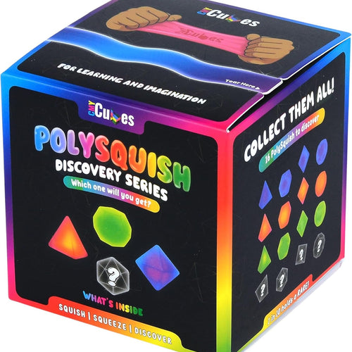 CMY Cubes PolySquish Discovery Series - Blind Box- Mystery Squishy - Color Mixing Sensory Stress Relief Toy - Tactile Fidget - 16 Shape and Colour Combinations - Collectible, Educational, STEAM Play