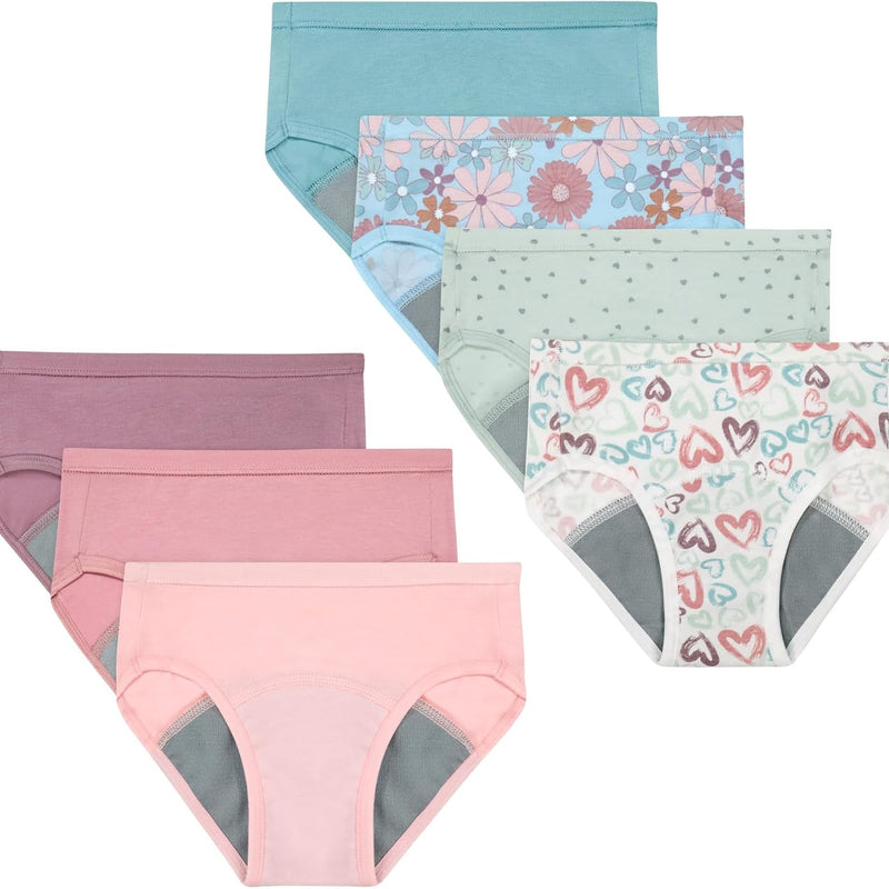 Hanes Toddler Girls' Potty Trainer Brief, Moisture-Wicking Panty, Odor Protection Potty Trainer Underwear, 6-Pack