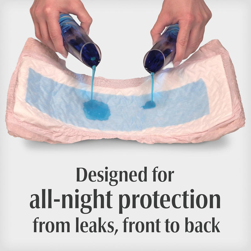 Depend Night Defense Adult Diapers, Incontinence & Postpartum Bladder Leak Underwear for Women, Disposable, Overnight, Large, Blush, 22 Count, Packaging May Vary