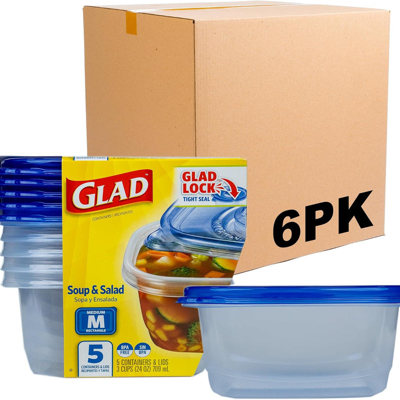 Glad GladWare Mini Round Food Storage Containers, 4 Oz, 8 Count | BPA-free, lock-tight seal for snacks, portion control, and on-the-go; reusable and stackable