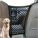 DYKESON Dog Car Net Barrier Pet Barrier with Car Mesh Organizer for Dog & Child, Safety Divider with Upgraded Storage Pouch, Easy Install for Cars & SUVs