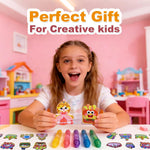 VattaFrast DIY Bead Art & Mosaic Kit for Kids Ages 6-12 Complete Craft Set with 15PCS Colorful Templates Fun Stencils Bead Pens Creative Arts Crafts Activity for Boys Girls