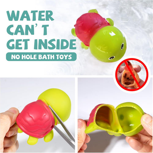 Hely Cancy Infant Bath Toys, No-Hole Design for Safe & Easy Cleaning, 18+ Months