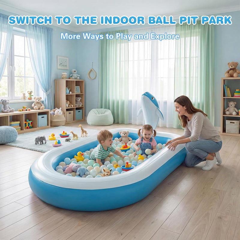 Splash Pads for Toddlers 1-3, Dolphin Toy Sprinkler for Kids, Outdoor Play Mat for Babies, 68" Backyard Inflatable Kiddie Pool, Splash Pad for Kids Ages 4-8, Birthday Gifts for 1 Year Old Boy Girl