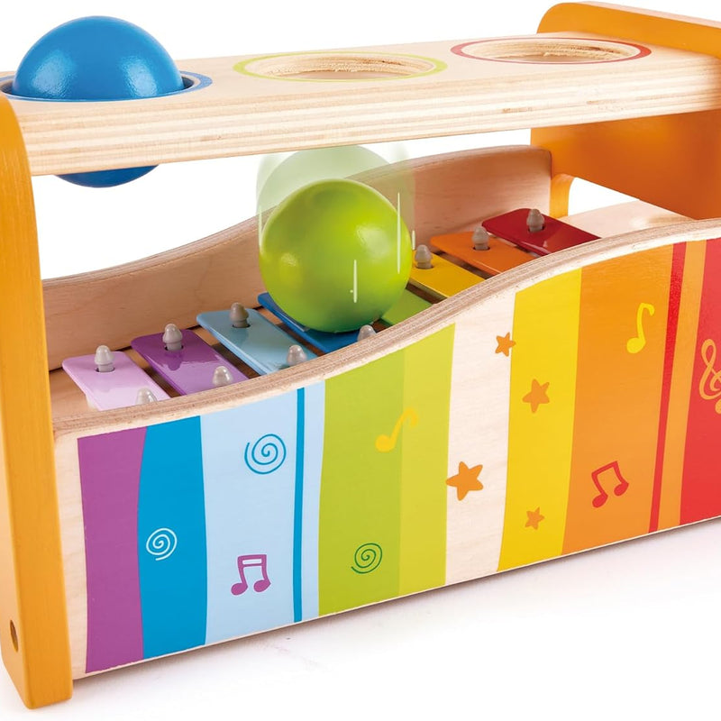 Hape Pound & Tap Bench with Slide Out Xylophone - Award Winning Durable Wooden Musical Pounding Toy for Toddlers