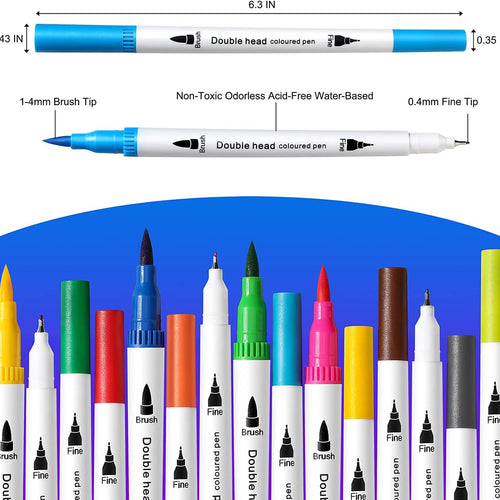 Upanic 36 Art Markers for Adult Coloring Books,Art Supplies | Fine & Brush Pens for Lettering Drawing Journaling Calligraphy