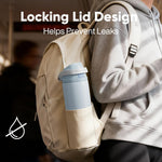 ENCOOL Leakproof Insulated Water Bottle with Straw Dual-Sip Water Bottle Bag-Safe Design for Work, Commute & Gym – Keeps Drinks Cold All Day, 24 oz, Teal Blue