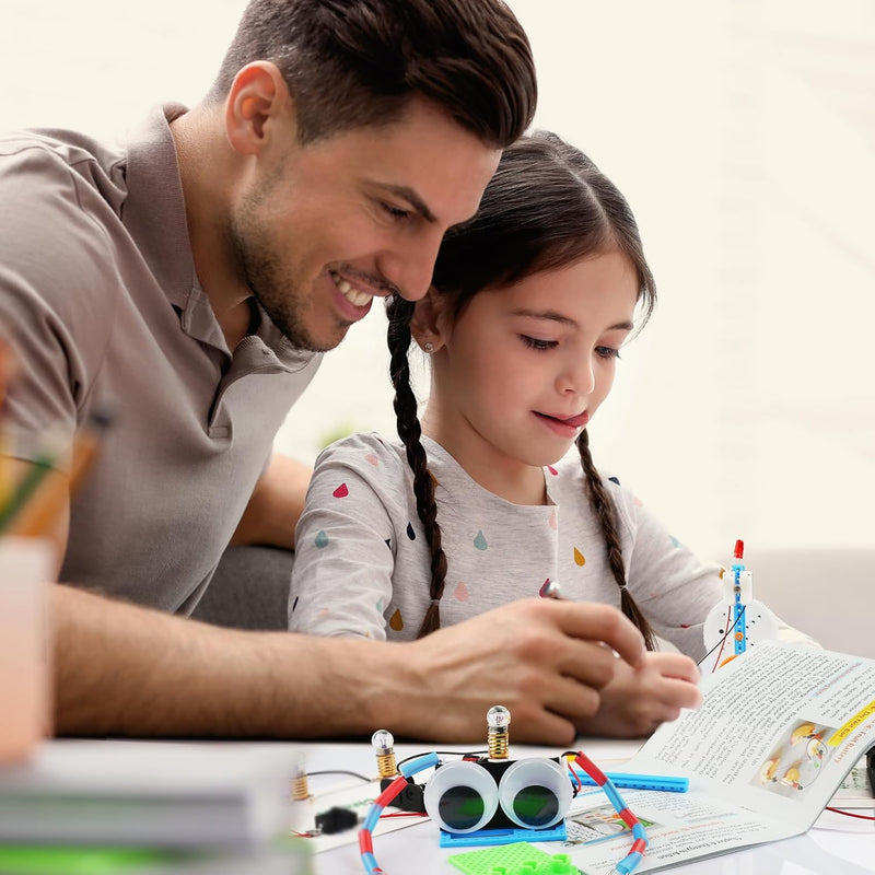 8-Circuit Science Experiment Kit for Kids Ages 8-12, STEM Electrical Light Bulb Experiments, Electric Circuit Building