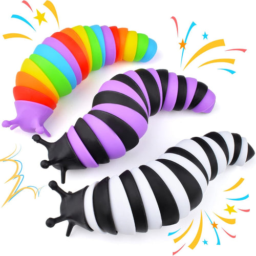 Cevioce Fidget Slug Toy 3Pcs Autism Sensory Toys for Autistic Children Airplane Car Travel Essential Toys Gifts for Kids Toddlers Girls Boys Slug Fidget Toys for Kid Adult Easter Basket Stuffers