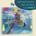 DAUXONE Diving Toys,27 Pcs Pool Toys with Diving Swim Thru Rings for Kids | Pool Games for Kids Age 3-12,31.4" Diving Rings,Dive Sticks,Diving Gem,Diving Octopus,Pool Torpedo,Pool Ball,Mesh Bag